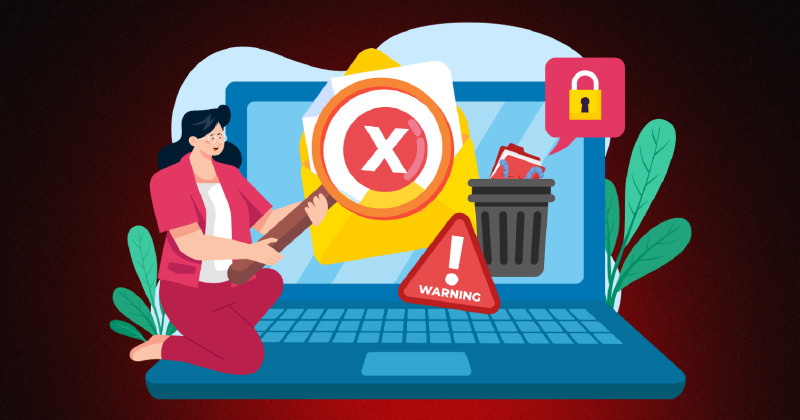 Warning signal on laptop